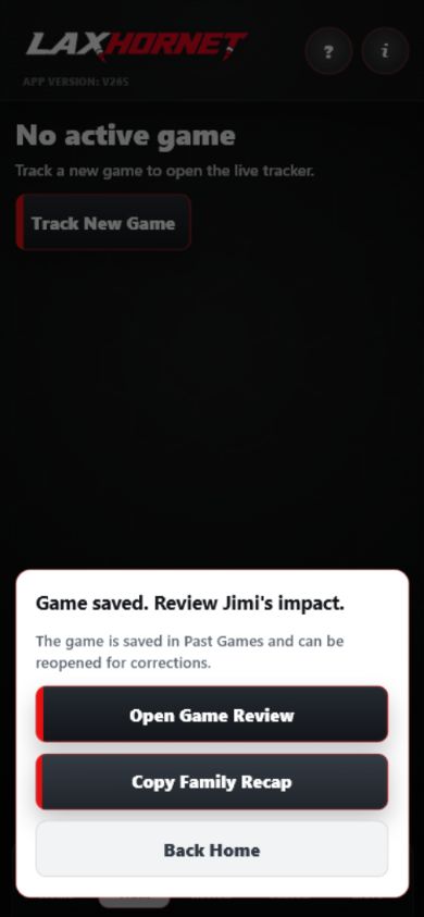 LaxHornet game review entry on a phone